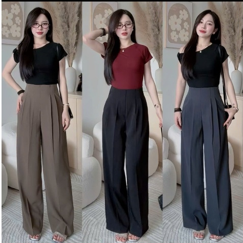 Quần tây nữ, quần âu dáng suông dài vải {Gold Nhật Loại 1}BIGSIZE dáng dài form đẹp.