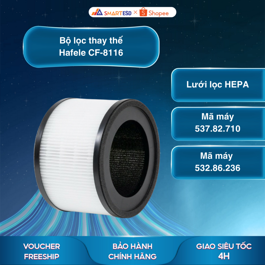 Bộ lọc cho máy lọc không khí Hafele CF-8116/ 537.82.710/ 532.86.236 - Hàng chính hãng