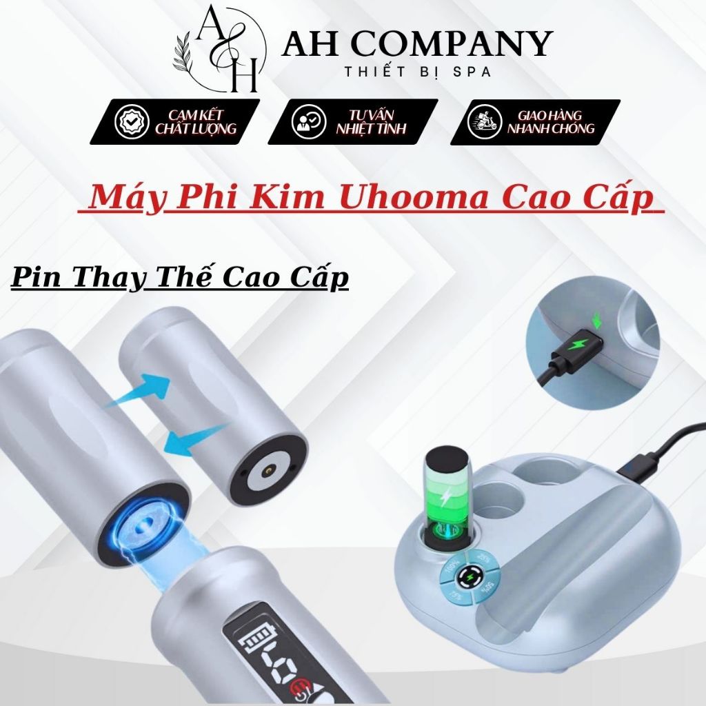 Máy Phi Kim Tích Điện, Máy Phi Kim Dr.pen Uhooma F10 Cao Cấp, Cấy Tảo, Cấy Phấn Có Pin Thay Thế