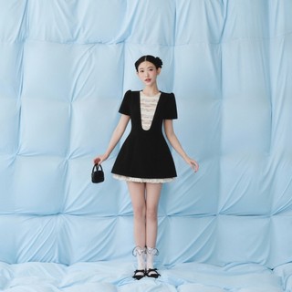 Đầm OLV chiết eo đứng form thanh lịch A Line White Layered Mini Dress nhiều màu phù hợp đi tiệc