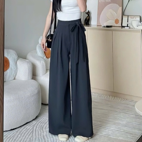 Quần ống rộng nơ buộc BIG SIZE hot trend 2025 dáng dài 103cm.