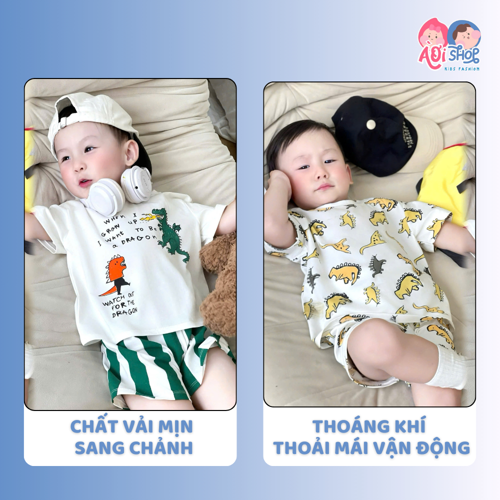 [À ƠI SHOP] T34- set 2 bộ cộc khủng long vàng và đen- a100.238