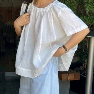 𝗠𝗮𝗱𝗶   A03 - |LY LINEN| - Áo linen cổ rút