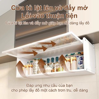 Tủ bếp treo tường đa năng Kệ chén có nắp đậy Chống bụi 360 độ Tủ đựng gia vị thép cacbon