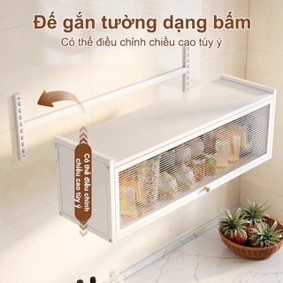 Tủ bếp treo tường đa năng Kệ chén có nắp đậy Chống bụi 360 độ Tủ đựng gia vị thép cacbon