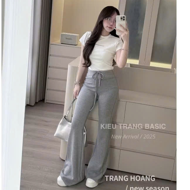 Quần ống loe chất mì nỉ cao cấp dáng dài form đẹp.