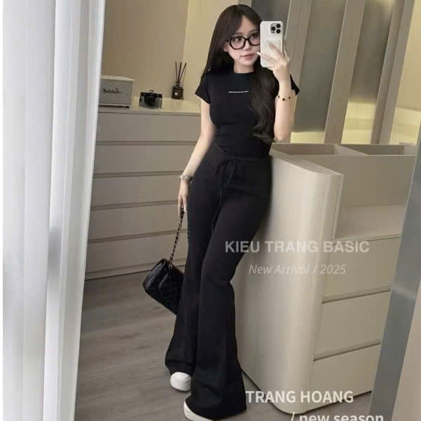Quần ống loe chất mì nỉ cao cấp dáng dài form đẹp.