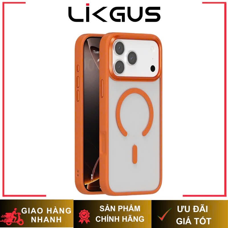 [ Nút Control ] Ốp Chống Sốc Likgus Nhám Tích Hợp Sạc Từ Tính cho iP 17/ 17 Air/ 17 Pro/ 17 ProMax