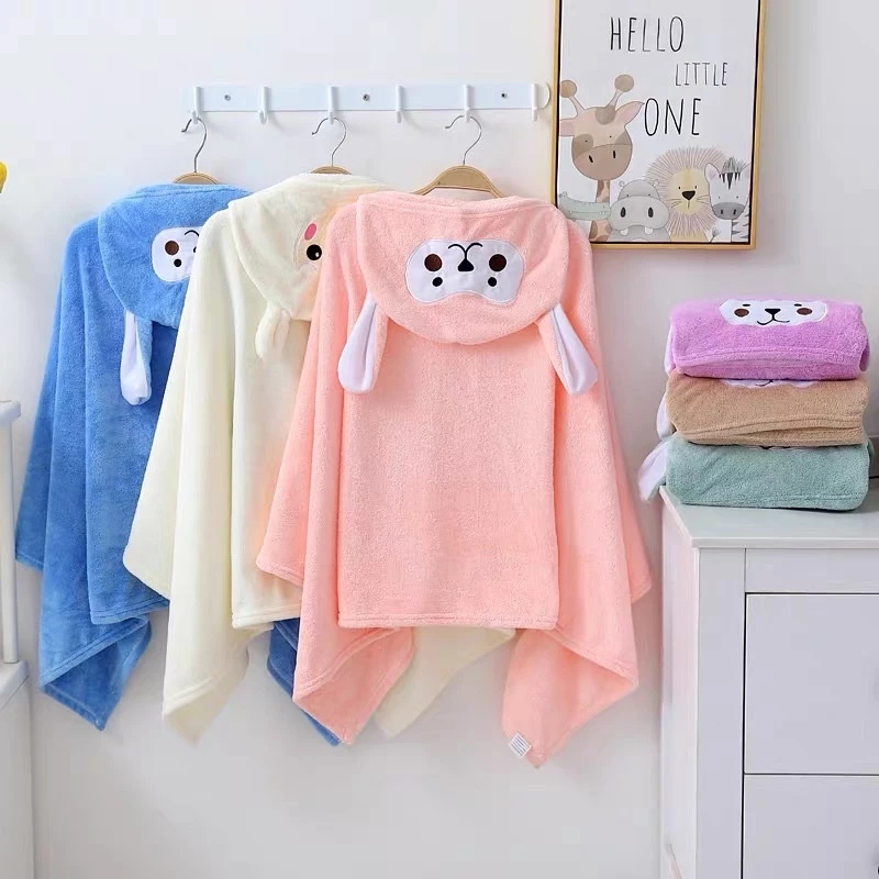 Áo Choàng Tắm Có Mũ Cho Bé, Khăn Choàng Supdry Nhiều Màu Sắc - Giao Màu Ngẫu Nhiên (QT)
