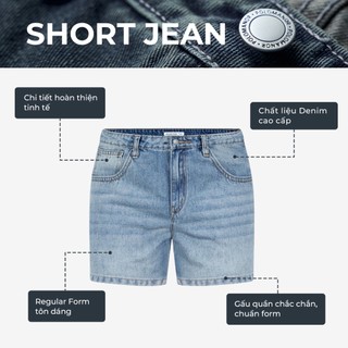 Quần short nam, Chất liệu Jean Cao Cấp, Form Regular thoải mái, linh hoạt - POLOMANOR