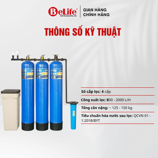 Bộ lọc nước sinh hoạt hệ 3 cột lọc xử lý sắt, đá vôi, kim loại nặng, clo, màu mùi dùng cho nước máy & nước giếng khoan