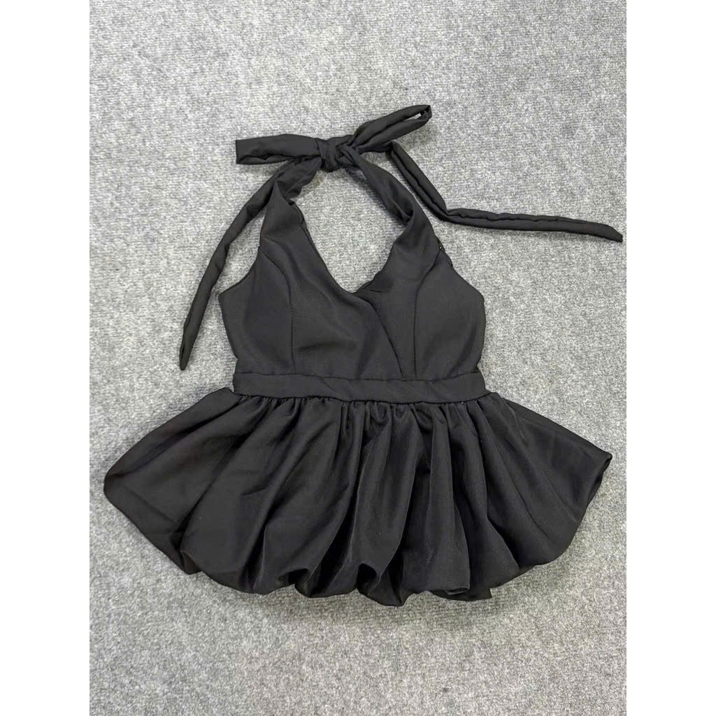 (KÈM MÚT) Áo yếm linen CHẤM BI dáng bí hở lưng chun sau DOTTIE TOPDATE G24
