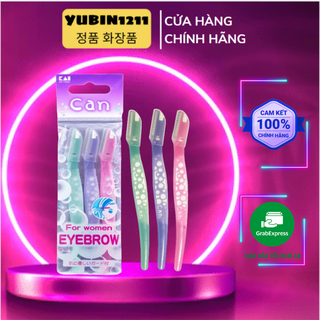 sản phẩm - Dao Cạo Lông Mày Cán Nhựa Lưỡi Dao Thép Không Gỉ Kai 17827 For Women