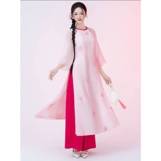 Áo Dài Cách Tân Phúc An Tơ Thêu Hoa – Áo Dài Nữ 4 Tà Cao Cấp, Mềm Mại | Áo dài Phương Linh