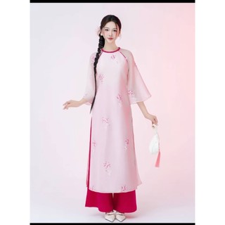 Áo Dài Cách Tân Phúc An Tơ Thêu Hoa – Áo Dài Nữ 4 Tà Cao Cấp, Mềm Mại | Áo dài Phương Linh