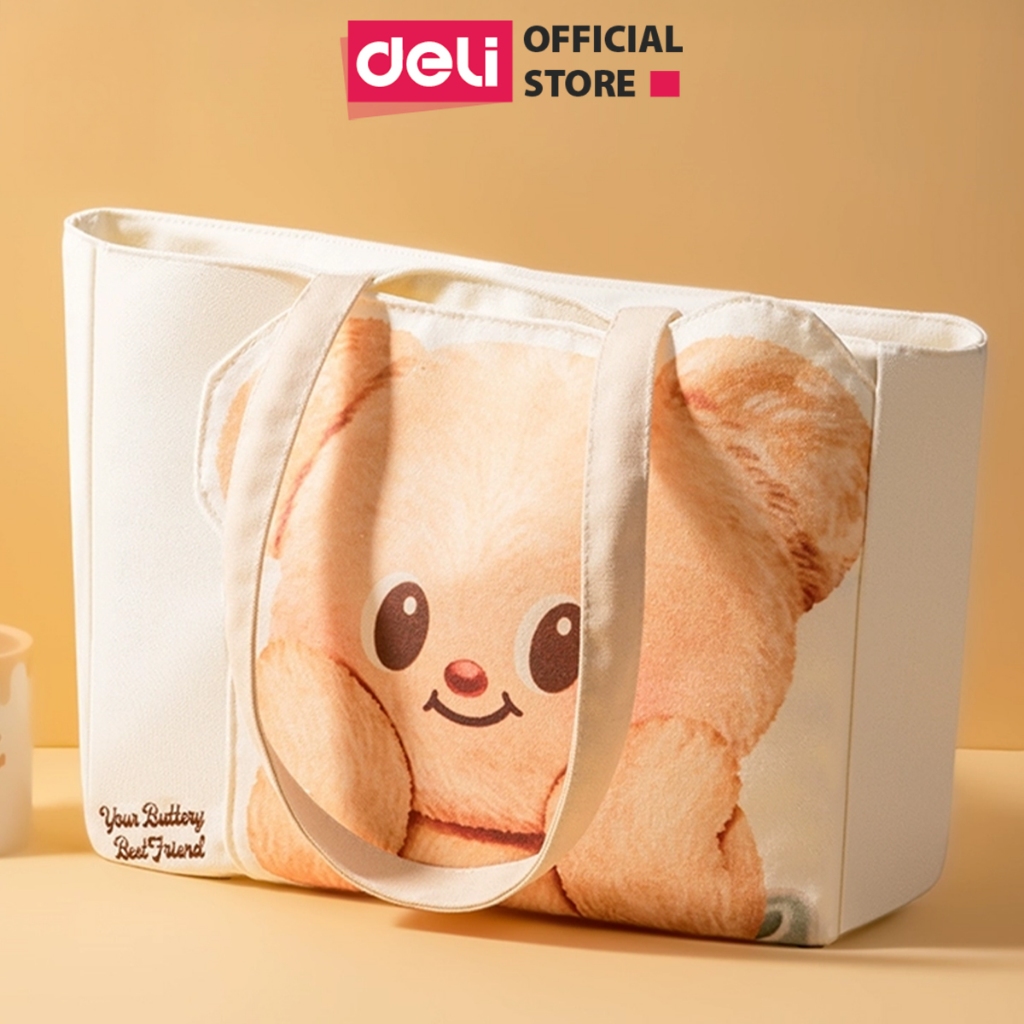 Túi Tote Túi Học Thêm ButterBear x Deli Siêu Dễ Thương Ngăn Chứa Rộng Đáp Ứng Mọi Nhu Cầu Học Sinh Sinh Viên