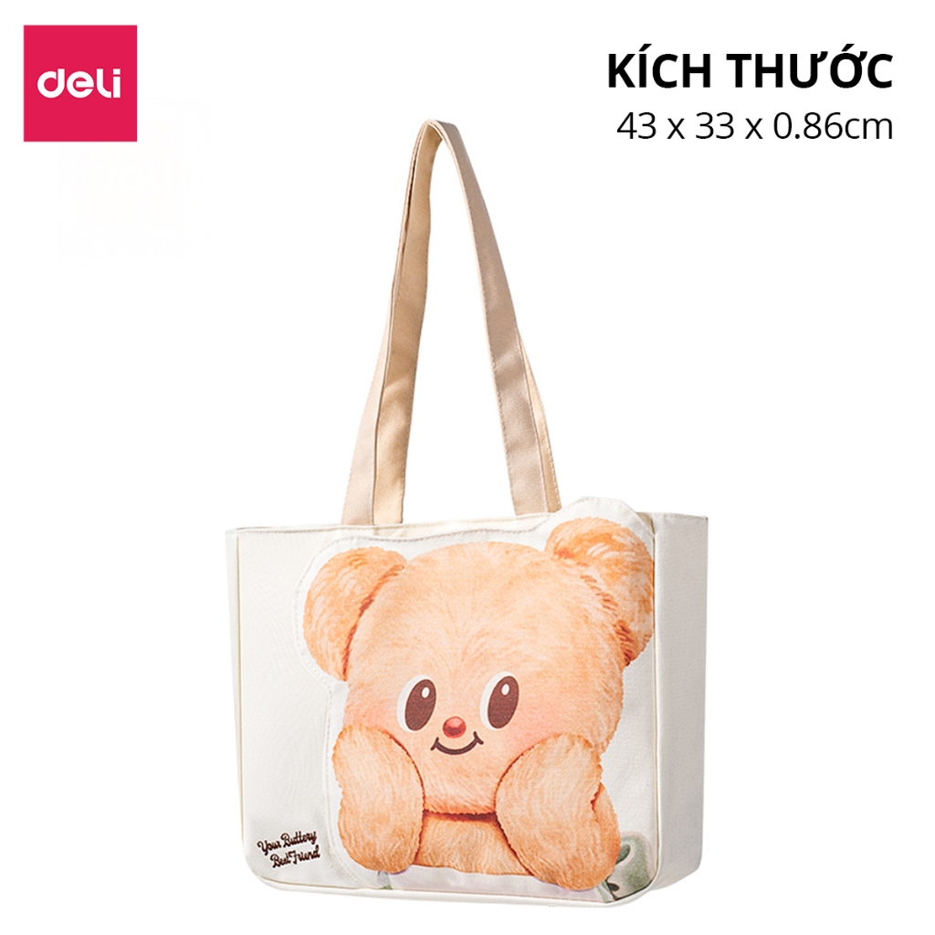 Túi Tote Túi Học Thêm ButterBear x Deli Siêu Dễ Thương Ngăn Chứa Rộng Đáp Ứng Mọi Nhu Cầu Học Sinh Sinh Viên