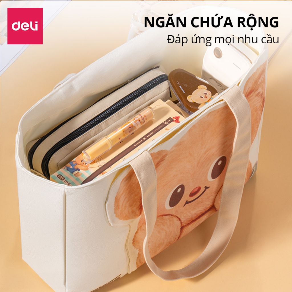 Túi Tote Túi Học Thêm ButterBear x Deli Siêu Dễ Thương Ngăn Chứa Rộng Đáp Ứng Mọi Nhu Cầu Học Sinh Sinh Viên