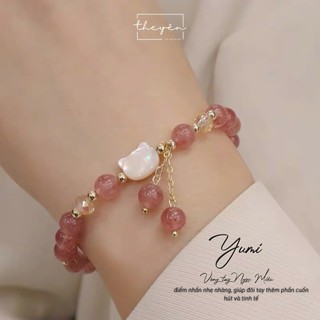 Yumi - Vòng tay Ngọc Miêu - Thạch Anh Hồng - Quà Tặng Thời Trang, Dễ Thương Cho Nữ