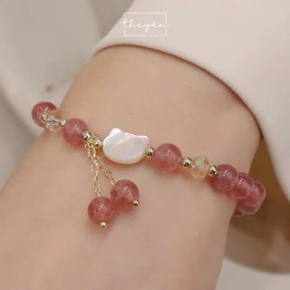 Yumi - Vòng tay Ngọc Miêu - Thạch Anh Hồng - Quà Tặng Thời Trang, Dễ Thương Cho Nữ