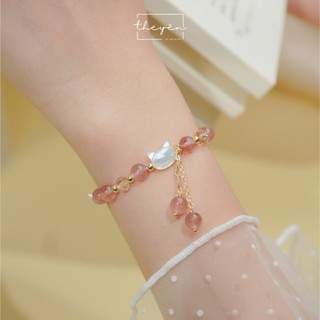 Yumi - Vòng tay Ngọc Miêu - Thạch Anh Hồng - Quà Tặng Thời Trang, Dễ Thương Cho Nữ