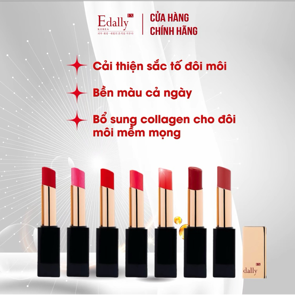 Son môi Collagen EDALLY EX COLLAGEN AMPOULE LIPSTICK mềm mịn môi lên màu cực chất dưỡng môi mềm 3,5g
