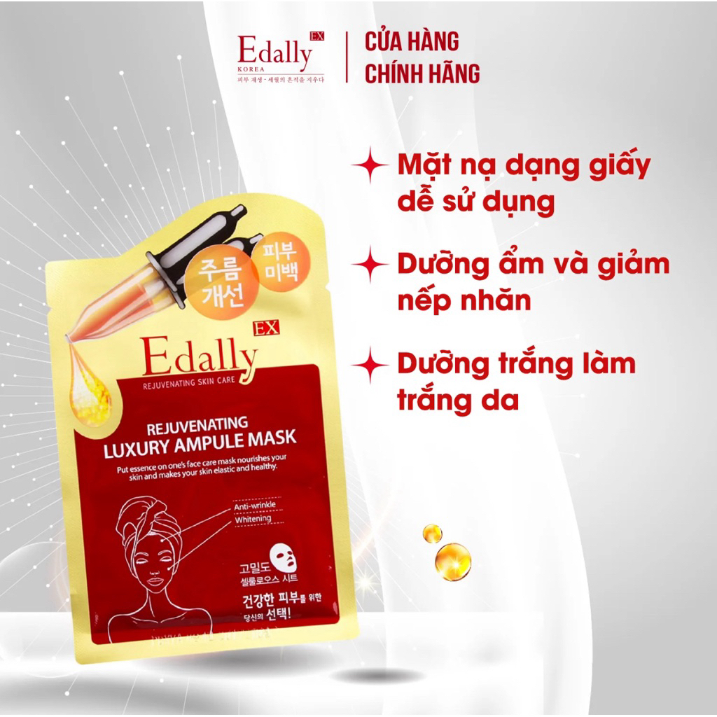1 Miếng Mặt Nạ Huyết Thanh EDALLY EX REJUVENATING LUXURY AMPOULE MASK Trắng Da, Chống Lão Hóa, Cấp Ẩm 25ml