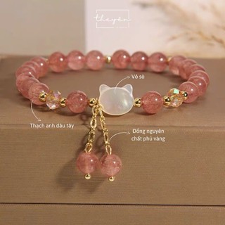 Yumi - Vòng tay Ngọc Miêu - Thạch Anh Hồng - Quà Tặng Thời Trang, Dễ Thương Cho Nữ