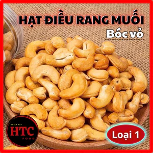 Hạt điều Việt Nam rang muối đã bóc vỏ chuẩn loại 1 giòn béo, hạt dinh dưỡng cao cấp, ăn vặt HTC Food