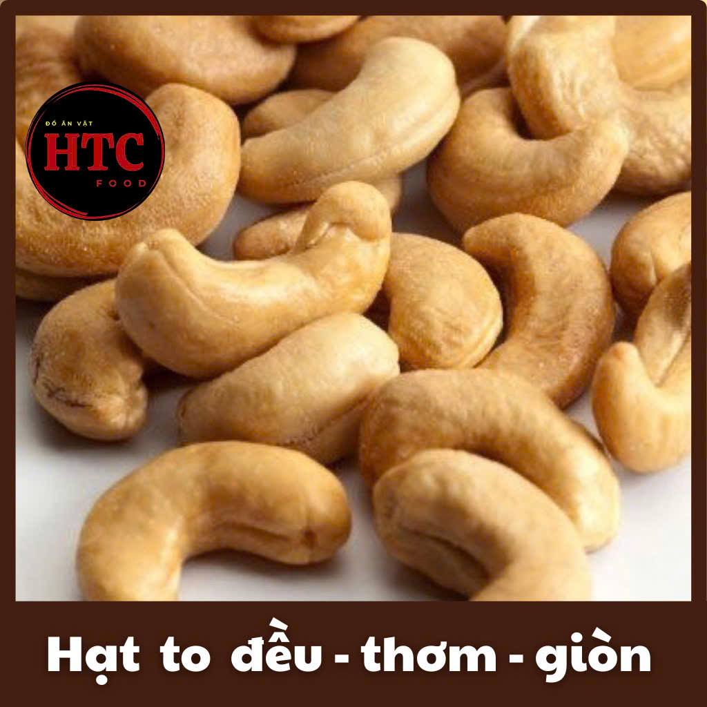 Hạt điều Việt Nam rang muối đã bóc vỏ chuẩn loại 1 giòn béo, hạt dinh dưỡng cao cấp, ăn vặt HTC Food