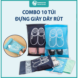 Combo 5 túi đựng giày dây rút full size chống bụi tiện lợi cao cấp #A55