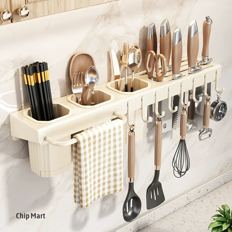 [ LOẠI 1 ] Giá để dao 3 ống đũa hợp kim carbon đa năng, giá treo dụng cụ nhà bếp thông minh chịu lực tốt