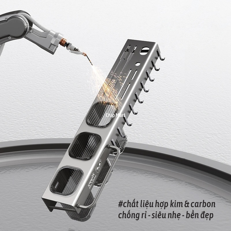 [ LOẠI 1 ] Giá để dao 3 ống đũa hợp kim carbon đa năng, giá treo dụng cụ nhà bếp thông minh chịu lực tốt