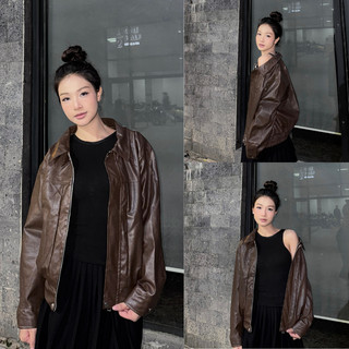 Áo khoác da nữ Forgirl áo da bo chun dáng bomber croptop chất liệu PU siêu bền năng động T081