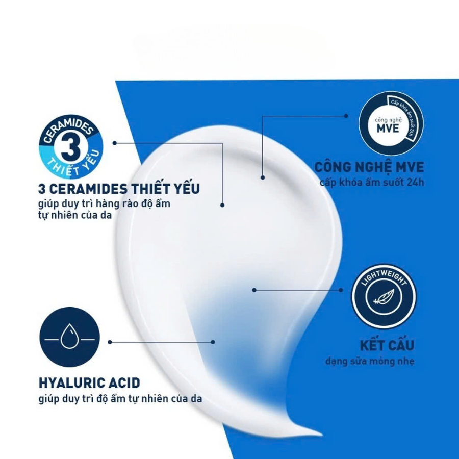 Kem dưỡng ẩm body CERAVE MOISTURISING CREAM phục hồi sâu và ẩm mịn suốt 48H toàn thân bảo vệ da 340g