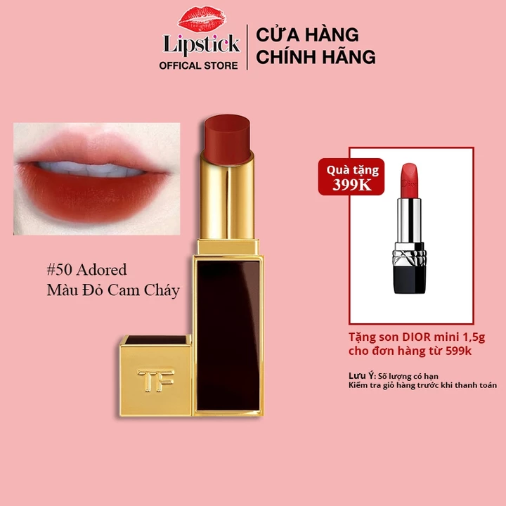 Son TF 50 Adored Màu Đỏ Cam Cháy