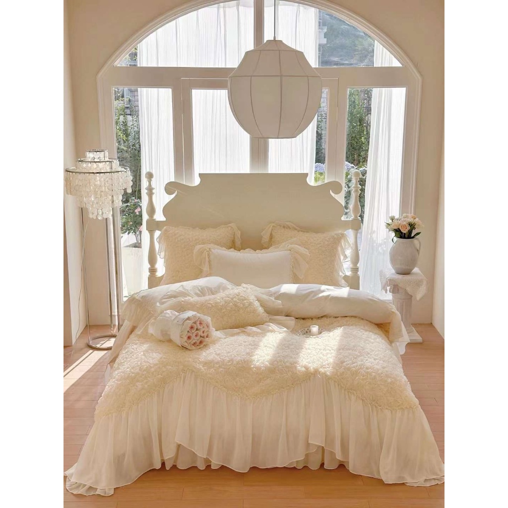 Bộ chăn ga gối lụa 80s mềm mướt MemMinbedding Luxury phong cách dành cho các nàng công chúa - (L4268)( BÁN CHẠY 3)
