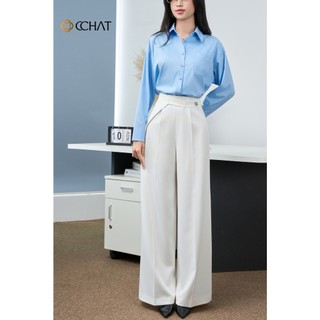 Quần Ống Rộng 𝐂𝐂𝐇𝐀𝐓 Dáng Suồng Kiểu Elan Chất Liệu Tuytsi Cao Cấp 15QDS2075ST
