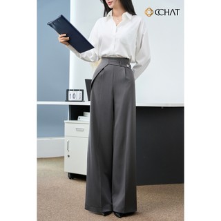 Quần Ống Rộng 𝐂𝐂𝐇𝐀𝐓 Dáng Suồng Kiểu Elan Chất Liệu Tuytsi Cao Cấp 15QDS2075ST