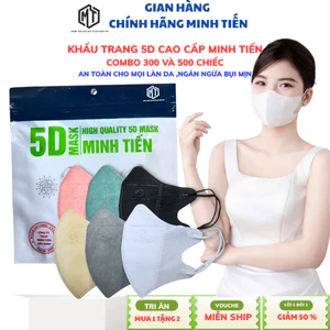 Thùng 300-500 Chiếc Khẩu Trang Cao Cấp 5D MINH TIẾN 3 Lớp Không Mùi,Ngăn Bụi Mịn