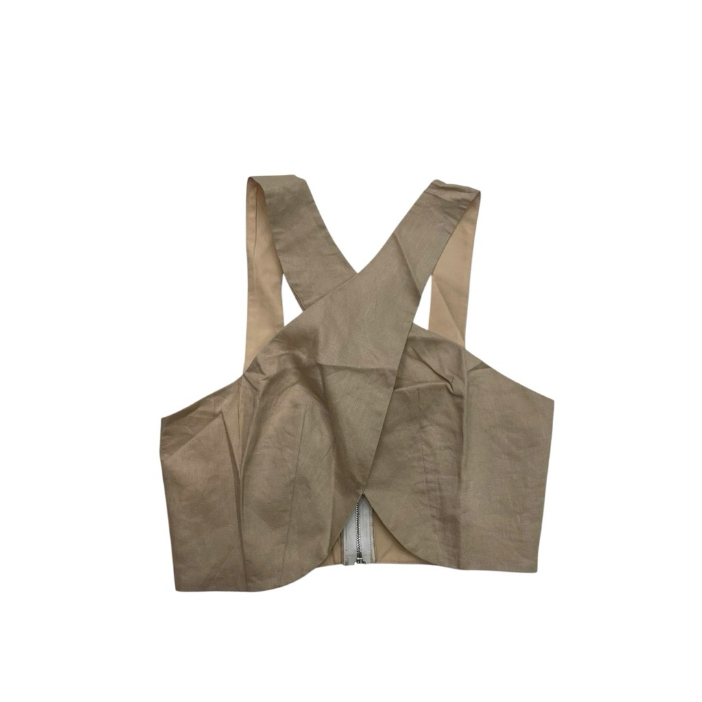 ÁO KIỂU MÀU BE DÂY CHÉO (Q062221)