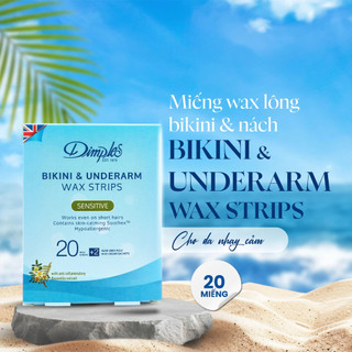 Miếng Wax Tẩy Lông Cao Cấp Dimples – Nhập Khẩu Anh – Cho Mặt, Nách, Bikini – 20 Miếng + 2 Kem Dưỡng