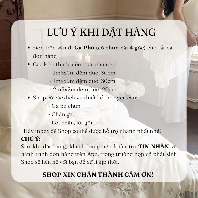 Bộ chăn ga gối lụa 80s mềm mướt MemMinbedding Luxury phong cách dành cho các nàng công chúa - (L4268)( BÁN CHẠY 3)