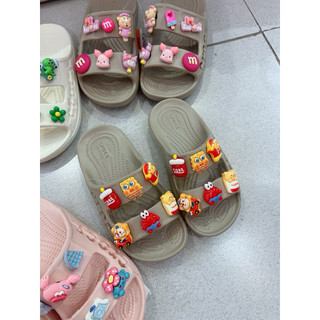 (Không Kèm Sticker) Dép Nhựa Trơn  Em Bé 2 Quai / Mieo Shoes D3062 D3063 D3064