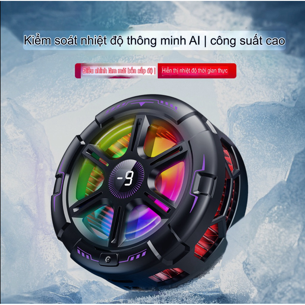 Quạt tản nhiệt sò lạnh K21 AI(15W)- TH shops- hỗ trợ làm mát điện thoại/máy tính bảng