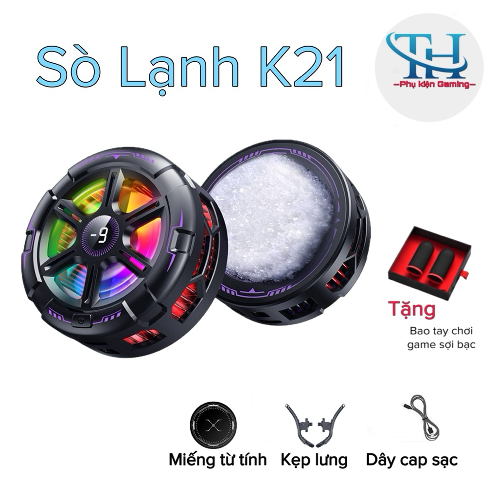 Quạt tản nhiệt sò lạnh K21 AI(15W)- TH shops- hỗ trợ làm mát điện thoại/máy tính bảng