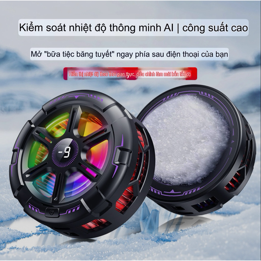Quạt tản nhiệt sò lạnh K21 AI(15W)- TH shops- hỗ trợ làm mát điện thoại/máy tính bảng