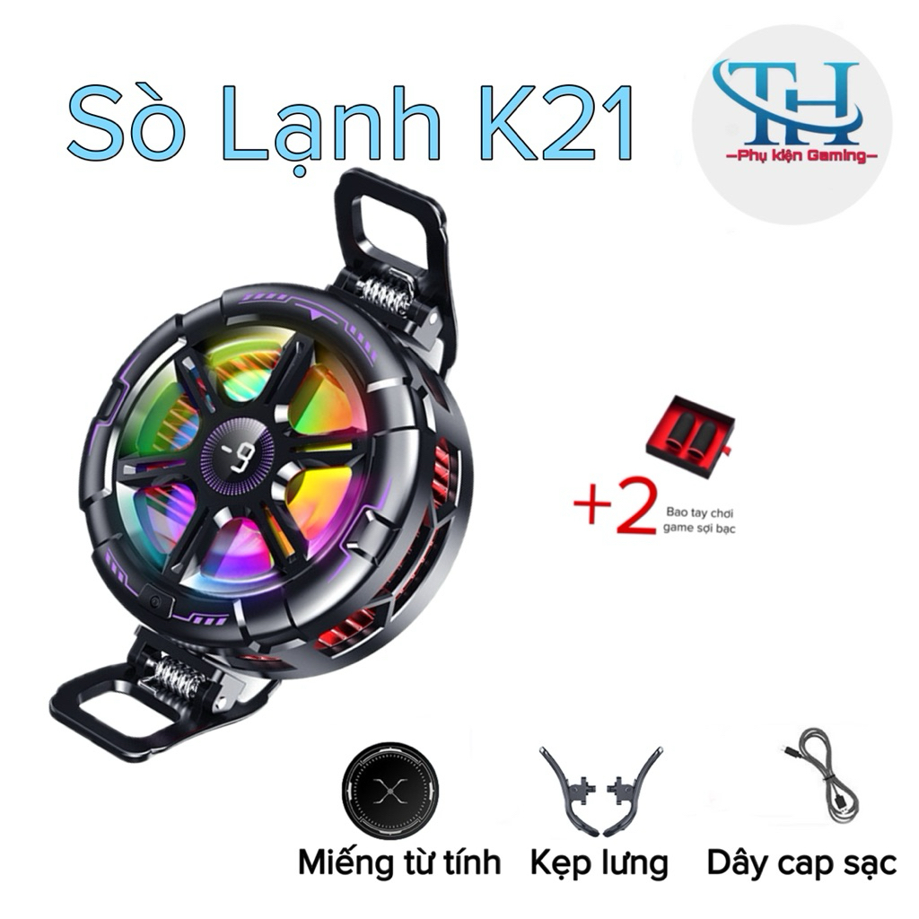 Quạt tản nhiệt sò lạnh K21 AI(15W)- TH shops- hỗ trợ làm mát điện thoại/máy tính bảng