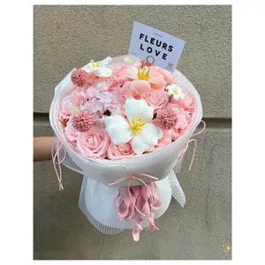 Bó hoa sáp thơm mix theo yêu cầu phong cách Hàn Quốc kiểu tròn [Quà tặng 20/10, Quà tặng sinh nhật, Valentine, Noel..]