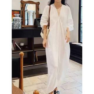 𝗗𝘂𝗻𝗻 𝗗𝗿𝗲𝘀𝘀 - |LY LINEN| - Đầm linen cổ V